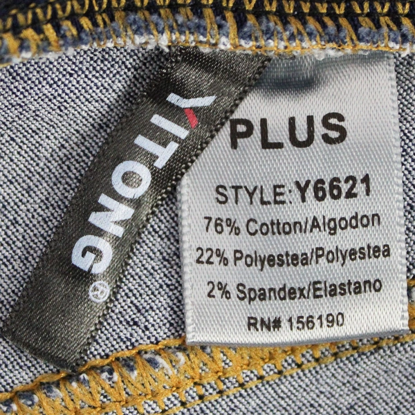 YiTong Dark Navy Jean Style Jeggings Plus Size 29.5" Elastic Waist Stretchy