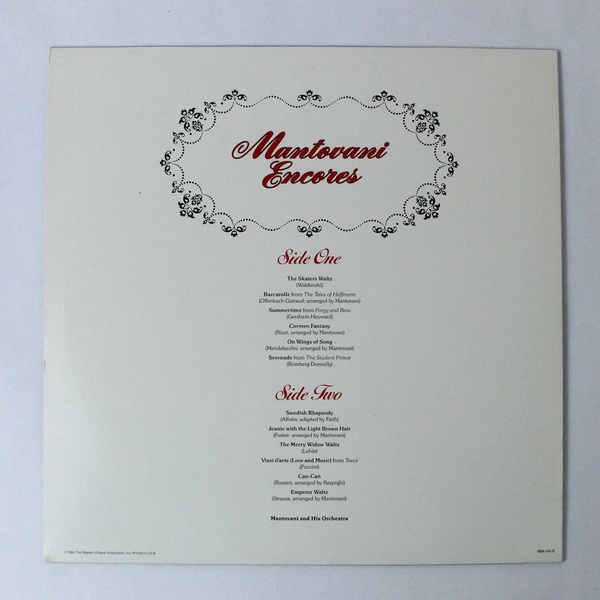 Mantovani Encores Vinyl Record - Pre-Owned, Untested, Collectible LP