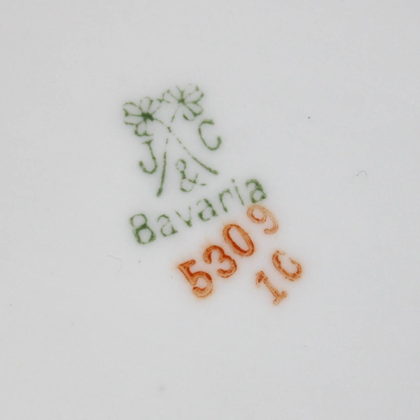 Antique Jaeger & Co Bavaria Oval Plate Pink Roses Gold Trim 7.75 Inch