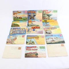 Lot of 15 Vintage 40s Souvenir Folder Postcards & Christmas Greeting Cards Used