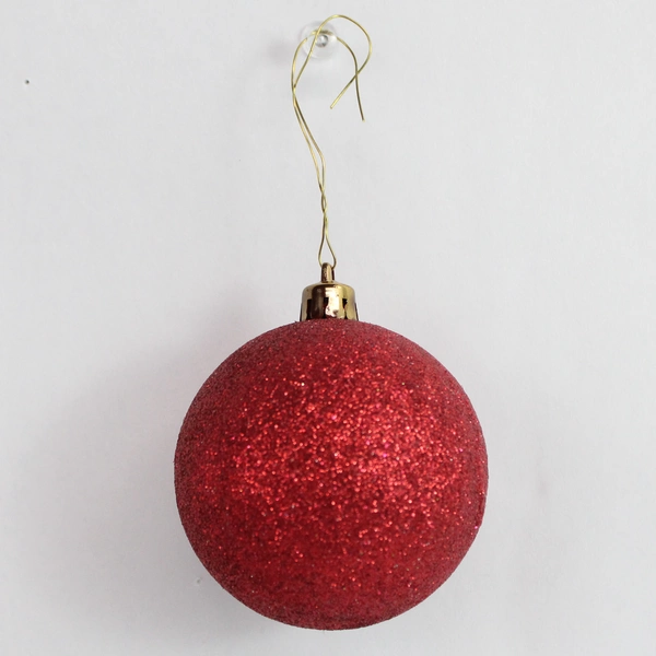 Lot Of 6 Random Red Ball Christmas Ornaments