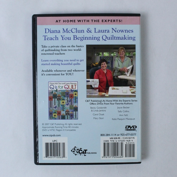 Diana McClun & Laura Nownes Beginning Quiltmaking DVD 2007 - Good Condition