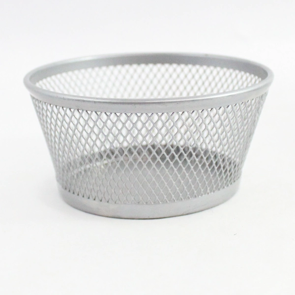 Lot of 2 Unbranded Silver-Toned Metal Wire Desk Letter Trinket Organizers