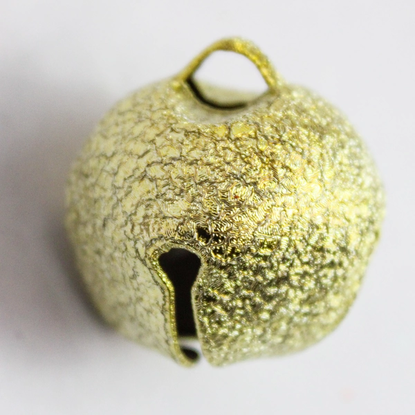 Set Of 8 Gold Glitter Metal Christmas Jingle Bells