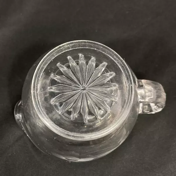 Vintage Etched Floral Glass Creamer 4.5" Elegant Serveware - Good Condition