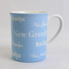 Baby Gund New Grandpa Stoneware Coffee Mug 16oz Light Blue & White
