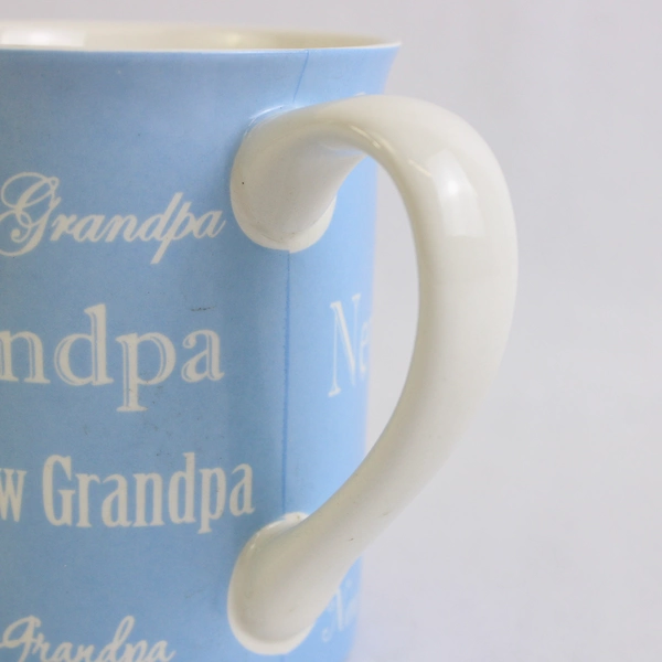 Baby Gund New Grandpa Stoneware Coffee Mug 16oz Light Blue & White