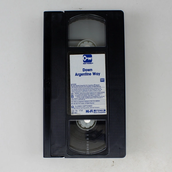 Down Argentine Way VHS 1989 Key Video Betty Grable 1940