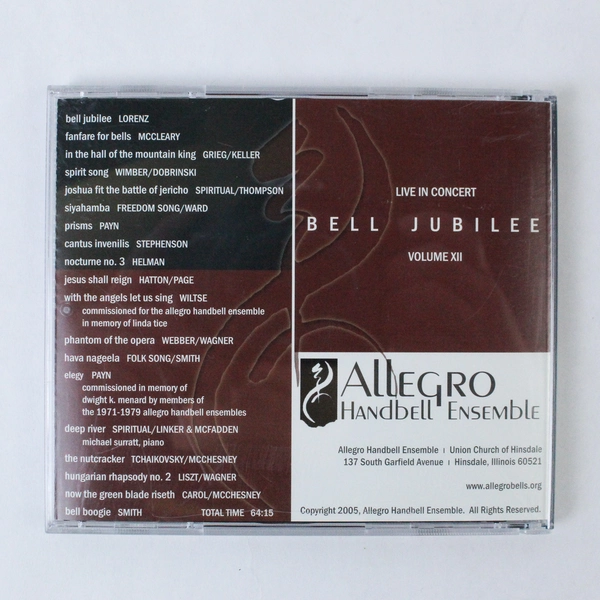 Bell Jubilee Volume XII Allegro Handbell Ensemble Live in Concert 2005 Audio CD