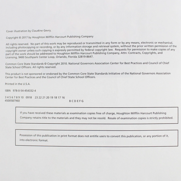 Journeys Student Edition Grade 1 Volume 5 2017 Houghton Mifflin Harcourt HC