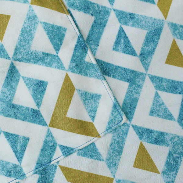 Reversible Teal Gold Tote Bag Washable Handmade Packable 