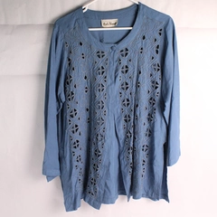 Red's Threads Blue Tunic-Style Jacket Women's Small/Medium