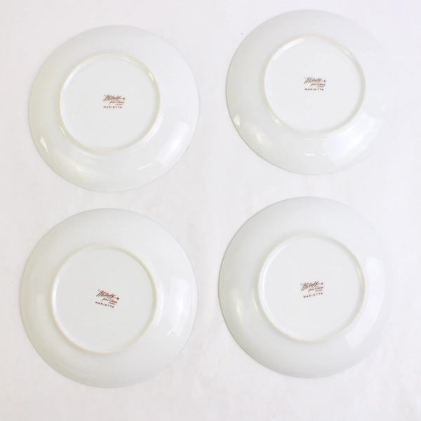 Set of 4 Marietta by Milady Fine China 6.5" Bread Plates Pink Rose Design