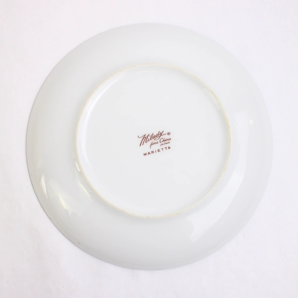 Set of 4 Marietta by Milady Fine China 6.5" Bread Plates Pink Rose Design