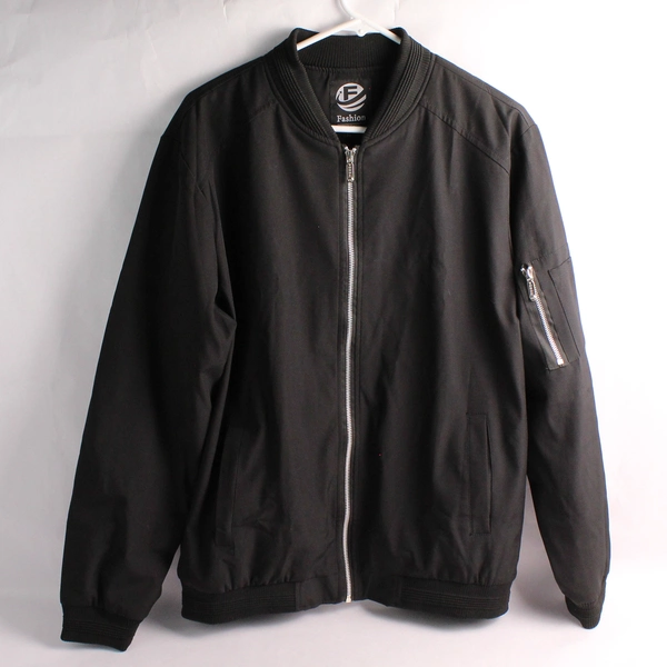 Fashion Black Full-Zip Jacket Men's Size Medium