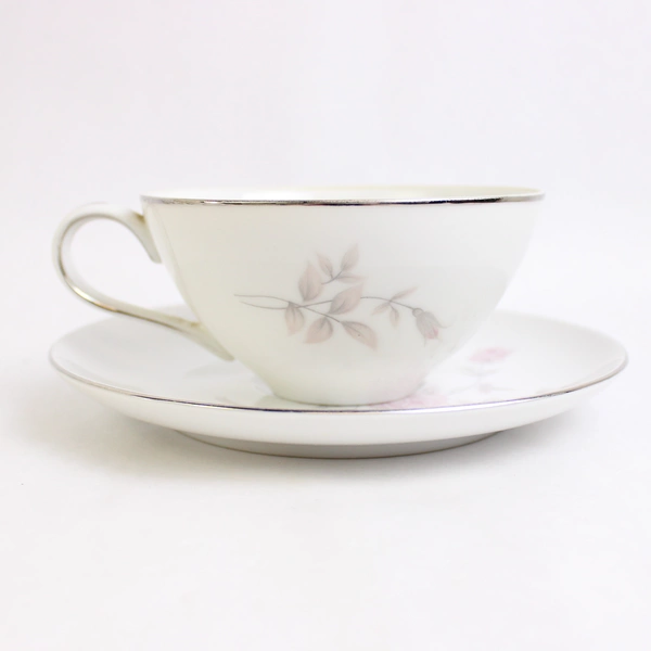 Set of 4 Marietta Milady Fine China Teacups & Saucers Pink Rose Design