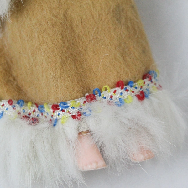 Vintage ARCO Eskimo Doll 7.5" Collectible with Closeable Eyes, Wear & Stains