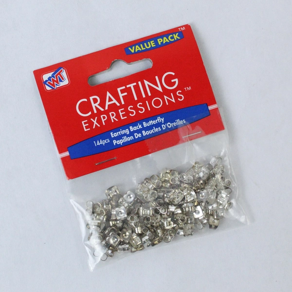 Westrim Crafts Butterfly Earring Backs Silver 144pcs - Good Condition