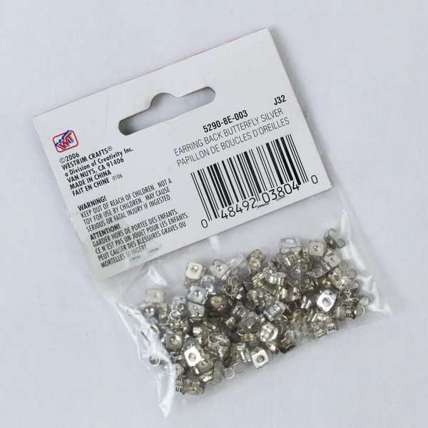 Westrim Crafts Butterfly Earring Backs Silver 144pcs - Good Condition