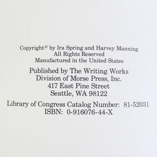 Northwest Outdoor Vacation Guide by Ira Spring & Harvey Manning 1981 Paperback