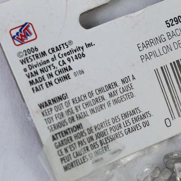 Westrim Crafts Butterfly Earring Backs Silver 144pcs - Good Condition