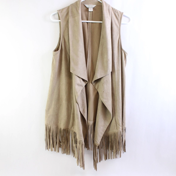 Christopher & Banks Tan Sleeveless Vest Jacket Women's Size Small