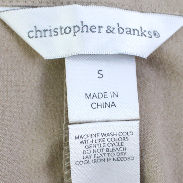 Christopher & Banks Tan Sleeveless Vest Jacket Women's Size Small