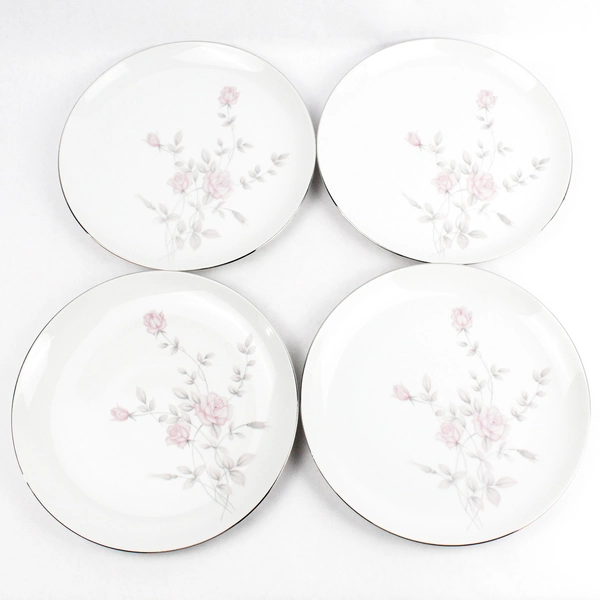 Set of 4 Marietta by Milady Fine China Dinner Plates Pink Rose 10.25"