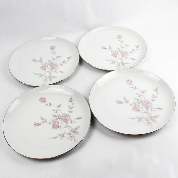 Set of 4 Marietta by Milady Fine China Dinner Plates Pink Rose 10.25"
