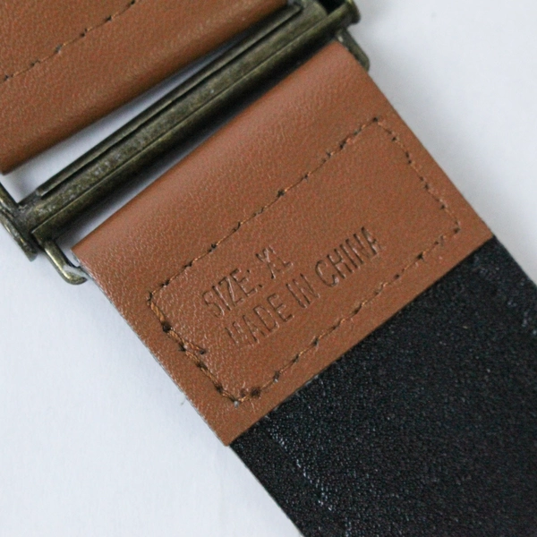 Women's Fashion Elastic Belt Size XL Embroidered Brown Off White Unbranded