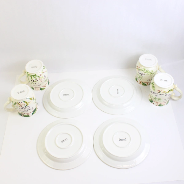 Vintage Capriware 8-Piece Hand Painted Dessert Dishware Set Holiday Christmas