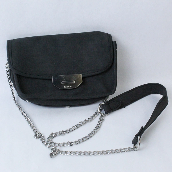 Kensie Dark Gray Crossbody Bag Chain Strap Studded Bottom Small Purse Magnetic 