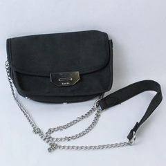 Kensie Dark Gray Crossbody Bag Chain Strap Studded Bottom Small Purse Magnetic 