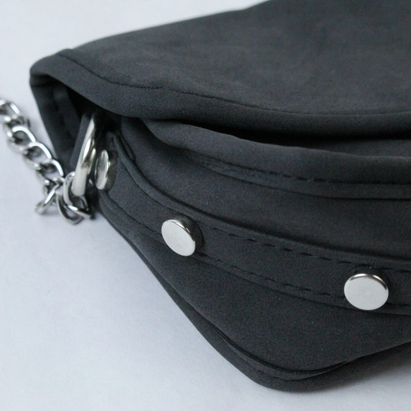 Kensie Dark Gray Crossbody Bag Chain Strap Studded Bottom Small Purse Magnetic 