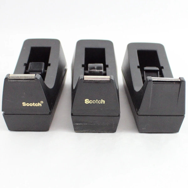 Lot of 3 Black Scotch Desk Tape Dispensers Model C-38 for 3M 1 Inch Wide Tape
