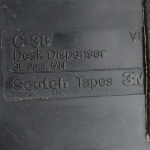 Lot of 3 Black Scotch Desk Tape Dispensers Model C-38 for 3M 1 Inch Wide Tape