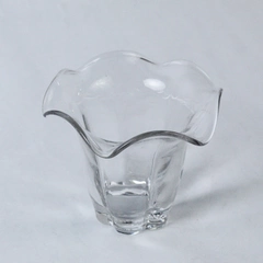 Vintage Duncan Miller Canterbury Crimped Rim Clear Glass Vase 4" Decor