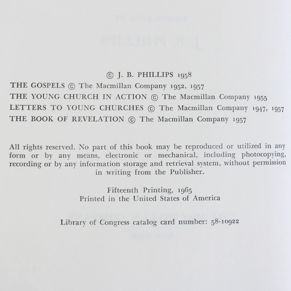 The New Testament in Modern English Translated by J B Phillips 1965 HC DJ