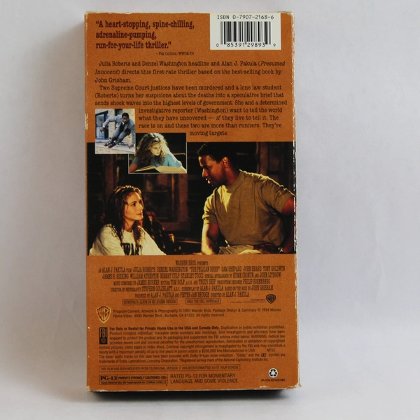 The Pelican Brief VHS 1994 Warner Home Video