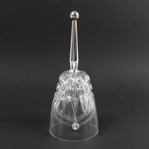 Vintage Princess House Lead Crystal Bell with Silver Plate Handle France