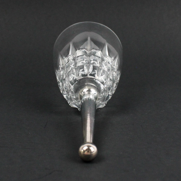 Vintage Princess House Lead Crystal Bell with Silver Plate Handle France