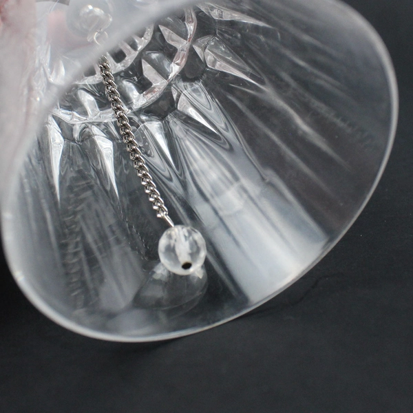 Vintage Princess House Lead Crystal Bell with Silver Plate Handle France