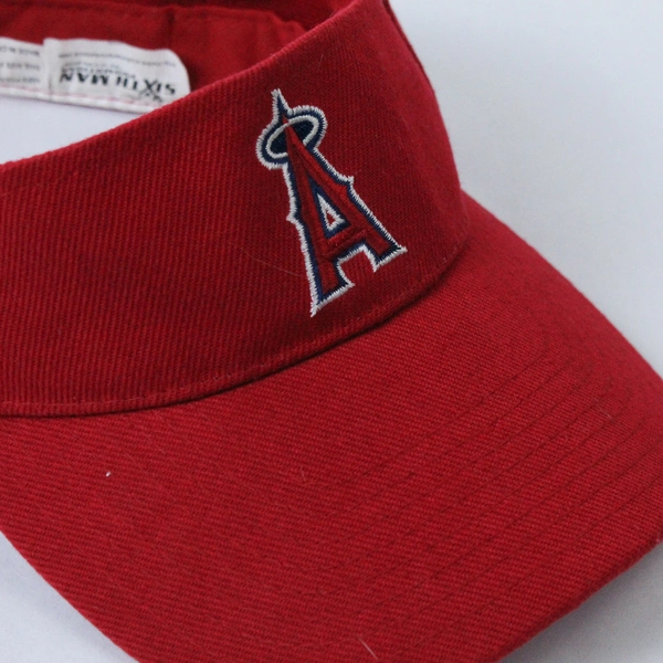Los Angeles Anaheim Angels Camp Halo Adjustable Visor Hat One Size Red Sixth Man