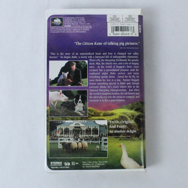 Babe VHS 1995 Universal Pictures James Cromwell Children's Fantasy 82453