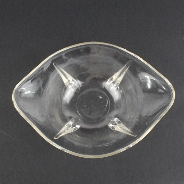 VTG Anchor Hocking Clear Glass Bowl with Teardrop Feet MCM Mid Century Modern