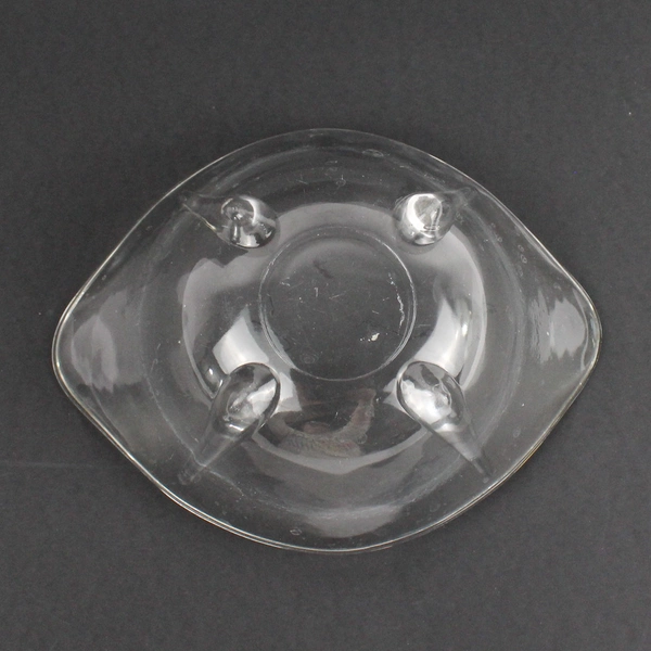 VTG Anchor Hocking Clear Glass Bowl with Teardrop Feet MCM Mid Century Modern
