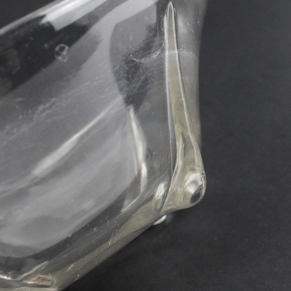 VTG Anchor Hocking Clear Glass Bowl with Teardrop Feet MCM Mid Century Modern