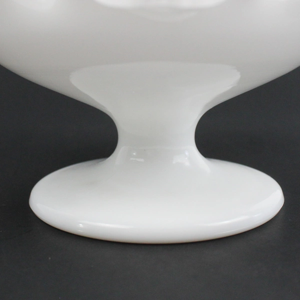 Vintage Fenton Silver Crest Milk Glass Pedestal Candy Dish 4" Tall 7" Wide