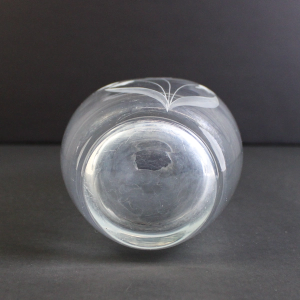 7 Inch Etched Floral Crystal Vase Decorative Collectible Vintage Style