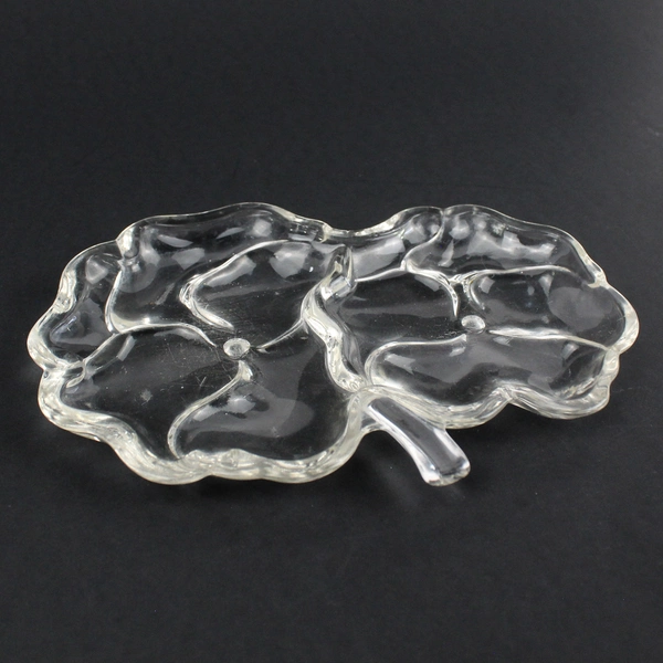 Vintage Pansy-Shaped Glass Candy Dish 7" Shallow Decorative Bowl